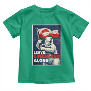 Leave Greenland Alone Vintage Poster Graphic Toddler T Shirt Retro Polar Bear Waving Flag Patriot TS02 Irish Green Print Your Wear
