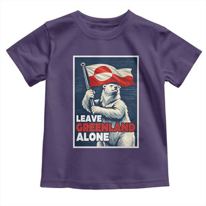 Leave Greenland Alone Vintage Poster Graphic Toddler T Shirt Retro Polar Bear Waving Flag Patriot TS02 Purple Print Your Wear