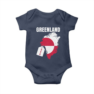Greenland Not For Sale Patriotic Baby Onesie Grunge Flag and Price Tag Protest TS02 Navy Print Your Wear