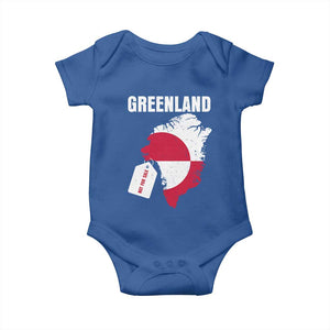 Greenland Not For Sale Patriotic Baby Onesie Grunge Flag and Price Tag Protest TS02 Royal Blue Print Your Wear