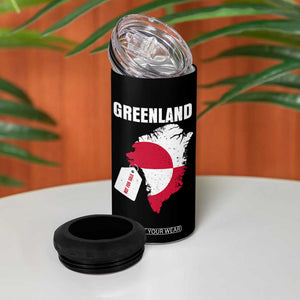 Greenland Not For Sale Patriotic 4 in 1 Can Cooler Tumbler Grunge Flag and Price Tag Protest TS02 Print Your Wear