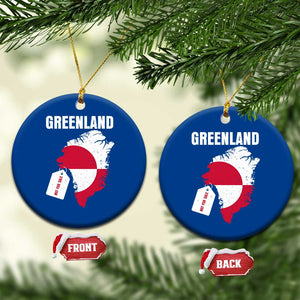 Greenland Not For Sale Patriotic Ceramic Ornament Grunge Flag and Price Tag Protest TS02 1pc Blue Print Your Wear