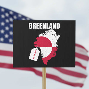 Greenland Not For Sale Patriotic Protest Sign Grunge Flag and Price Tag Protest TS02 Horizontal 18" × 24" Black Print Your Wear