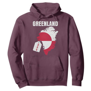 Greenland Not For Sale Patriotic Hoodie Grunge Flag and Price Tag Protest TS02 Maroon Print Your Wear