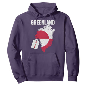 Greenland Not For Sale Patriotic Hoodie Grunge Flag and Price Tag Protest TS02 Purple Print Your Wear
