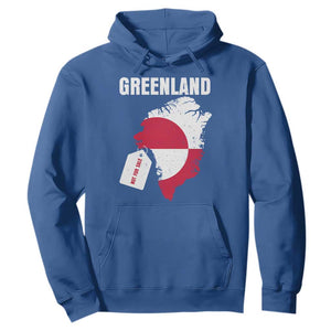 Greenland Not For Sale Patriotic Hoodie Grunge Flag and Price Tag Protest TS02 Royal Blue Print Your Wear