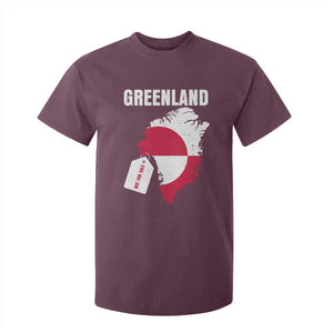 Greenland Not For Sale Patriotic T Shirt For Kid Grunge Flag and Price Tag Protest TS02 Maroon Print Your Wear