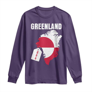 Greenland Not For Sale Patriotic Long Sleeve Shirt Grunge Flag and Price Tag Protest TS02 Purple Print Your Wear