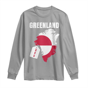 Greenland Not For Sale Patriotic Long Sleeve Shirt Grunge Flag and Price Tag Protest TS02 Sport Gray Print Your Wear