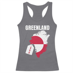 Greenland Not For Sale Patriotic Racerback Tank Top Grunge Flag and Price Tag Protest TS02 Charcoal Print Your Wear