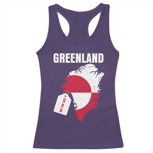 Greenland Not For Sale Patriotic Racerback Tank Top Grunge Flag and Price Tag Protest TS02 Purple Print Your Wear