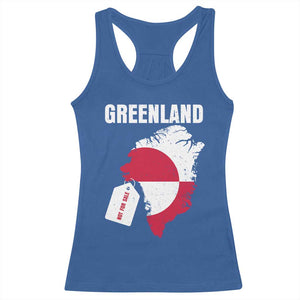 Greenland Not For Sale Patriotic Racerback Tank Top Grunge Flag and Price Tag Protest TS02 Royal Blue Print Your Wear