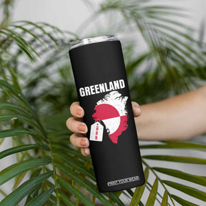 Greenland Not For Sale Patriotic Skinny Tumbler Grunge Flag and Price Tag Protest TS02 Print Your Wear
