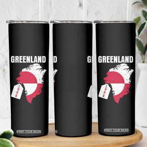 Greenland Not For Sale Patriotic Skinny Tumbler Grunge Flag and Price Tag Protest TS02 Print Your Wear