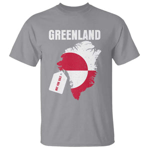 Greenland Not For Sale Patriotic T Shirt Grunge Flag and Price Tag Protest TS02 Sport Gray Print Your Wear