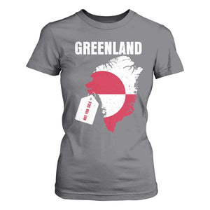 Greenland Not For Sale Patriotic T Shirt For Women Grunge Flag and Price Tag Protest TS02 Charcoal Print Your Wear