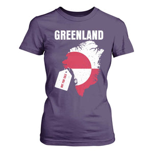 Greenland Not For Sale Patriotic T Shirt For Women Grunge Flag and Price Tag Protest TS02 Purple Print Your Wear