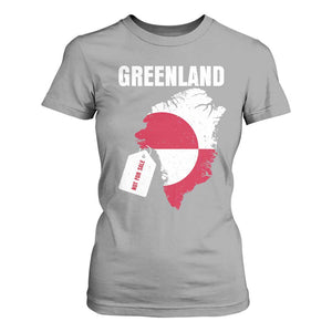 Greenland Not For Sale Patriotic T Shirt For Women Grunge Flag and Price Tag Protest TS02 Sport Gray Print Your Wear