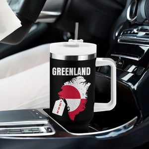 Greenland Not For Sale Patriotic Tumbler With Handle Grunge Flag and Price Tag Protest TS02 Print Your Wear