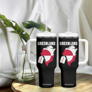 Greenland Not For Sale Patriotic Tumbler With Handle Grunge Flag and Price Tag Protest TS02 Print Your Wear