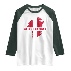 Denmark Stand With Greenland Not For Sale Raglan Shirt Danish Flag Unity Support Protest TS02 White Dark Forest Green Print Your Wear