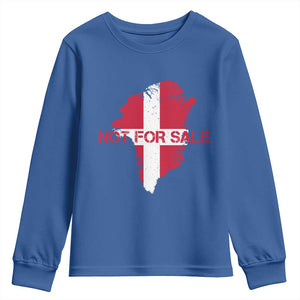 Denmark Stand With Greenland Not For Sale Youth Sweatshirt Danish Flag Unity Support Protest TS02 Royal Blue Print Your Wear