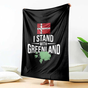 Denmark I Stand With Greenland Throw Blanket Danish Flag and Map Unity Support Protest TS02 Print Your Wear