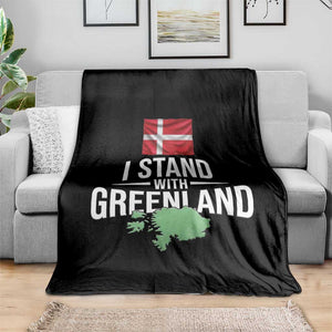 Denmark I Stand With Greenland Throw Blanket Danish Flag and Map Unity Support Protest TS02 Print Your Wear