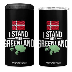 Denmark I Stand With Greenland 4 in 1 Can Cooler Tumbler Danish Flag and Map Unity Support Protest TS02 One Size: 16 oz Black Print Your Wear