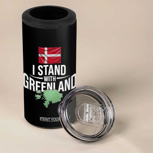 Denmark I Stand With Greenland 4 in 1 Can Cooler Tumbler Danish Flag and Map Unity Support Protest TS02 Print Your Wear