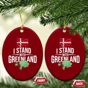 Denmark I Stand With Greenland Ceramic Ornament Danish Flag and Map Unity Support Protest TS02 Print Your Wear