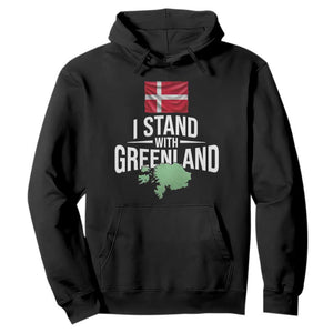 Denmark I Stand With Greenland Hoodie Danish Flag and Map Unity Support Protest TS02 Black Print Your Wear