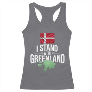 Denmark I Stand With Greenland Racerback Tank Top Danish Flag and Map Unity Support Protest TS02 Charcoal Print Your Wear