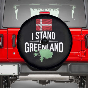 Denmark I Stand With Greenland Spare Tire Cover Danish Flag and Map Unity Support Protest TS02 Black Print Your Wear