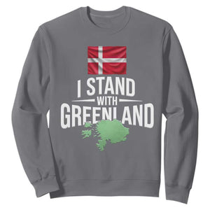 Denmark I Stand With Greenland Sweatshirt Danish Flag and Map Unity Support Protest TS02 Charcoal Print Your Wear
