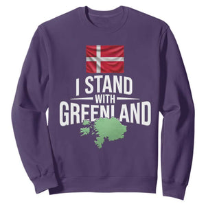 Denmark I Stand With Greenland Sweatshirt Danish Flag and Map Unity Support Protest TS02 Purple Print Your Wear