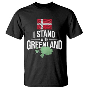 Denmark I Stand With Greenland T Shirt Danish Flag and Map Unity Support Protest TS02 Black Print Your Wear