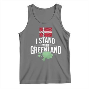 Denmark I Stand With Greenland Tank Top Danish Flag and Map Unity Support Protest TS02 Black Heather Print Your Wear