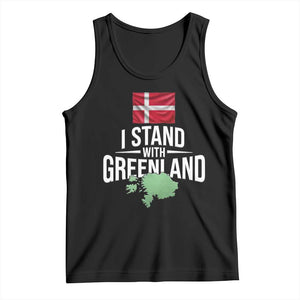 Denmark I Stand With Greenland Tank Top Danish Flag and Map Unity Support Protest TS02 Black Print Your Wear