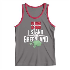 Denmark I Stand With Greenland Tank Top Danish Flag and Map Unity Support Protest TS02 Deep Heather Red Print Your Wear