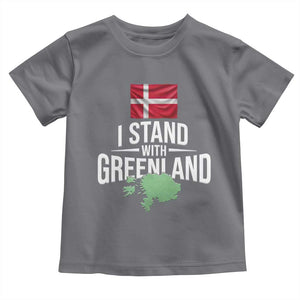Denmark I Stand With Greenland Toddler T Shirt Danish Flag and Map Unity Support Protest TS02 Charcoal Print Your Wear