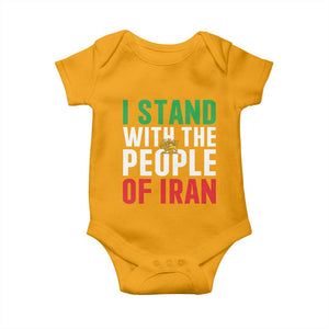 I Stand With The People of Iran Baby Onesie Iranian Revolution Freedom Supporter TS02 Gold Print Your Wear