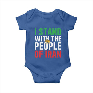 I Stand With The People of Iran Baby Onesie Iranian Revolution Freedom Supporter TS02 Royal Blue Print Your Wear