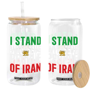 I Stand With The People of Iran Glass Can Iranian Revolution Freedom Supporter TS02 Print Your Wear