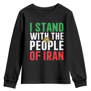 I Stand With The People of Iran Youth Sweatshirt Iranian Revolution Freedom Supporter TS02 Black Print Your Wear