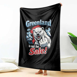 Greenland Is Not For Sale Protest Throw Blanket Aggressive Polar Bear with Middle Finger Graphic TS02 Print Your Wear