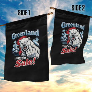 Greenland Is Not For Sale Protest Garden Flag Aggressive Polar Bear with Middle Finger Graphic TS02 Print Your Wear