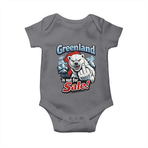 Greenland Is Not For Sale Protest Baby Onesie Aggressive Polar Bear with Middle Finger Graphic TS02 Charcoal Print Your Wear