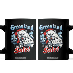Greenland Is Not For Sale Protest Coffee Mug Aggressive Polar Bear with Middle Finger Graphic TS02 Black Print Your Wear