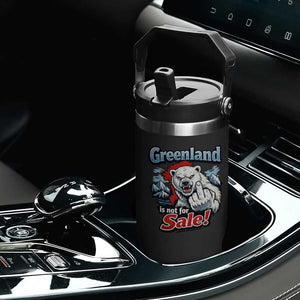 Greenland Is Not For Sale Protest Flip Straw Tumbler Aggressive Polar Bear with Middle Finger Graphic TS02 Print Your Wear